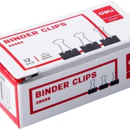 Deli Effortless Black Binder Clip 15mm pcs for Office, Home, School, (Pack of 3) Manual Multi Binder-11