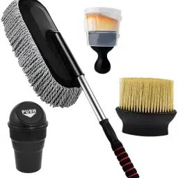 2 type of soft brush, Microfiber duster, Mini car dustbin Combo-35
