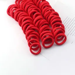 CHRONEX Set Of 50 Thick Cotton Durable Elastic Ponytail Holders image 3