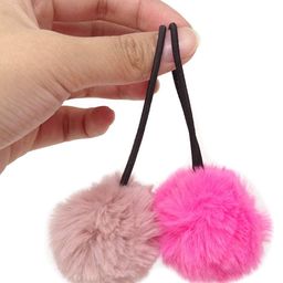CHANDERKASH Set of 8 Artificial Fur Pompom Rubber Bands image 5
