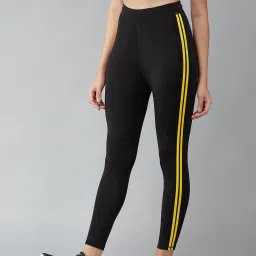 Striped Women Black, Yellow Tights-image-19