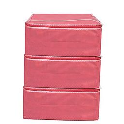 Perpetual Red 3 Pieces Wardrobe Saree Organiser-image-25