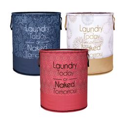 Kuber Industries Blue & Red 3 Pieces Printed Laundry Bags-27