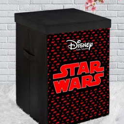 Kuber Industries Black & Red Star Wars Printed Non Woven Laundry Bag With Lid & Handles-29