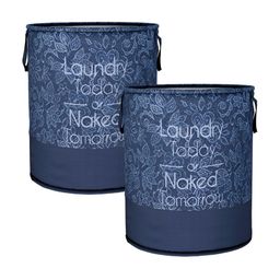 Kuber Industries Navy Blue 2 Pieces Printed Laundry Bags-9