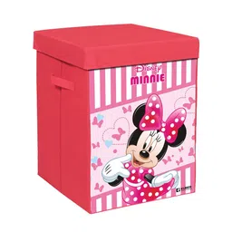 Kuber Industries Pink & White Printed Foldable Laundry Bag With Lid & Handles 60 Ltr-17
