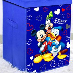 Kuber Industries Blue & Red 2 Pcs Printed Non Woven Laundry Bag With Lid & Handles-33