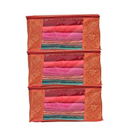 Perpetual Orange 3 Pieces Printed Wardrobe Organisers-image-98