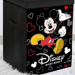 Kuber Industries Black & Red Mickey Mouse Printed Non-Woven Laundry Bag With Lid & Handles-28
