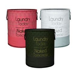 Kuber Industries Black & Red 3 Pieces Printed Laundry Bags-11