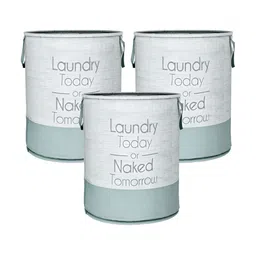 Kuber Industries Grey 3 Pieces Printed Laundry Bag-18
