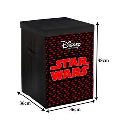 Kuber Industries Black & Red 2 Pieces Printed Non-Woven Laundry Bag With Lid & Handles image 4