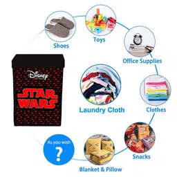 Kuber Industries Black & Red 2 Pieces Printed Non-Woven Laundry Bag With Lid & Handles image 5