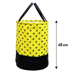 Perpetual Yellow & Red 2 Pieces Printed Foldable and Collapsible Laundry Bag With Handle image 3