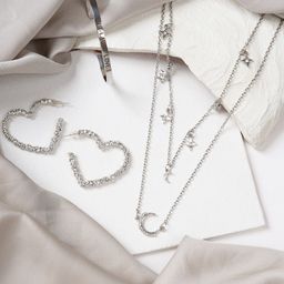 JOKER & WITCH Silver-Plated Stone Studded Jewellery Set-image-28