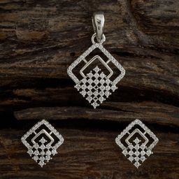 Kushal's Fashion Jewellery Rhodium Plated CZ Studded Jewellery Set-picture-13