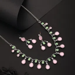 Anouk Rhodium-Plated AD-Studded Jewellery Set-24
