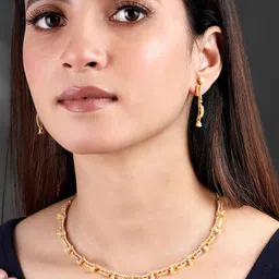Peora Gold-Plated Cubic Zirconia-Studded Jewellery Set-15
