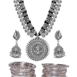 YouBella Silver-Plated Jewellery Set-image-30