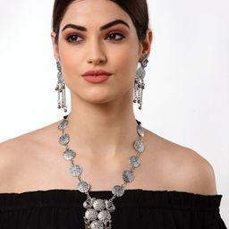 Arrabi Oxidised Metallic-Toned Jewellery Set-picture-0
