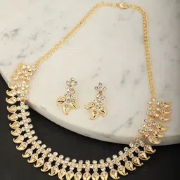 Carlton London Gold-Plated CZ-Studded Handcrafted Jewellery Set-image-19