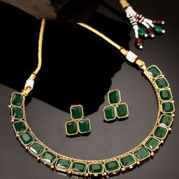 ADIVA Gold-Plated Stone Studded Jewellery Set-26