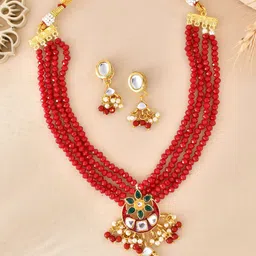 Silvermerc Designs Gold-Plated Kundan Stone Studded Jewellery Set-picture-46