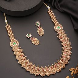 Saraf RS Jewellery Gold-Plated CZ-Studded Jewellery Set-image-31