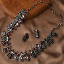 VENI 92.5 Silver-Plated Stone Studded Jewllery Set-40