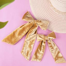 Arendelle Women Pack  of 2 Beige Velvet Large and Small Bow-image-33
