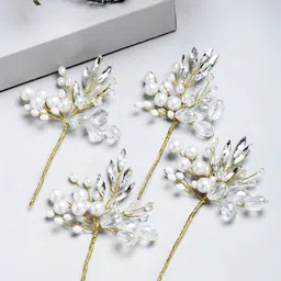 VOGUE HAIR ACCESSORIES Women Set of 4 Embellished Hair Accessory Set-97
