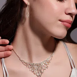 Rubans Auror Gold-Plated CZ-Studded Jewellery Set-49