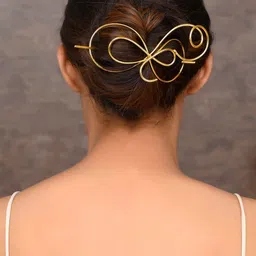 Silvermerc Designs Women Gold-Plated Hairstick-image-31