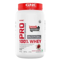 GNC Pro Performance 100% Whey Protein,  2 lb  Creamy Strawberry -92