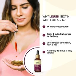 Rasayanam Biotin with Collagen 25000mcg,  50 ml  Natural Berry  image 3