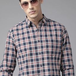 Men Regular Fit Checkered Spread Collar Casual Shirt-image-41