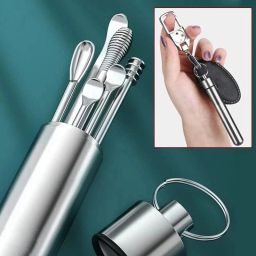New 6 in 1 Ear Wax Cleaner Set, Ear Wax Remover Stainless Steel Tool Kit-image-78