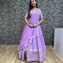 Embroidered Semi Stitched Lehenga Choli-image-80