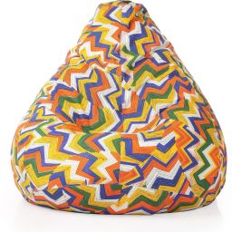 XXXL Classic Cotton Canvas Geometric Printed Refill Fillers Teardrop Bean Bag With Bean Filling-picture-17