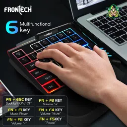 Frontech KB-0008P Wired USB Handheld Gaming Keyboard Compatible with Desktop, Tablet, Laptop image 4