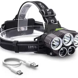 6 modes 5 bulb LED Long Range USB rechargeable head torch light Torch-18