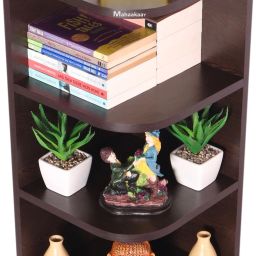 Esta Engineered Wood Big Corner Stand Set of 5 Size 12.4 X12.4 X 35.4 Inch Wenge Engineered Wood Open Book Shelf-39