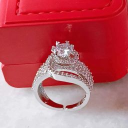 AD Rings for Girls Stainless Steel Diamond Silver Plated Ring-image-28