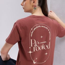 hrx by hrithik roshan Women Printed Round Neck Pure Cotton Red T-Shirt-picture-10