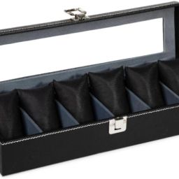 Men's and Women's Watch Box Holder Organizer Case in Black color in Watch Box Watch Box-image-22