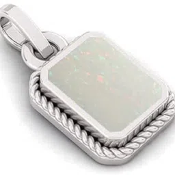 11.25 Ratti ASHTdhatu Silver Plated Pendant Stone fire Opal Stone Pendant Silver Opal Brass Pendant-45