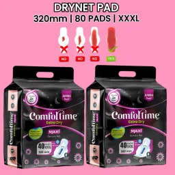 Extra dry, XXXL(80 PADS, 320mm) combo & pack of-2, periode pads Sanitary Pad-12