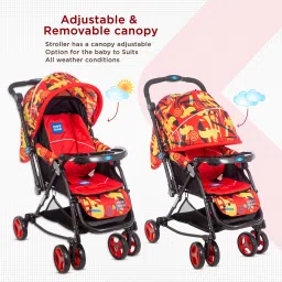 meemee Baby Stroller Pram for 0-3 Years| Rocking Function| Height Adjustable Handle Stroller Cum Rocker image 5