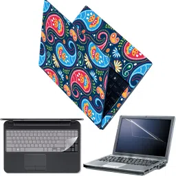 FineArts Full Body Laptop Skin with Screen Guard and Key Guard - Colorful Paisley Pattern Combo Set-image-77