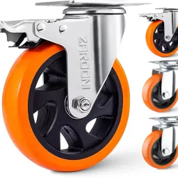 3'' Galvanised orange Swivel Furniture Caster-picture-11
